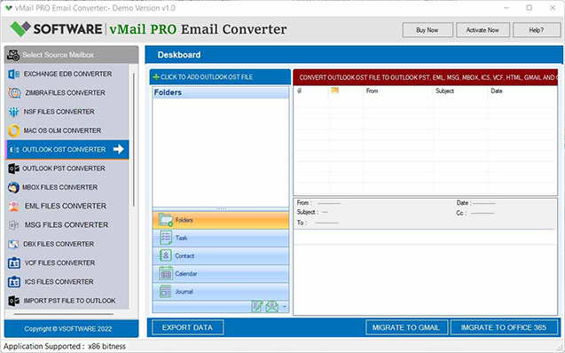 vMail OLM to PST Converter